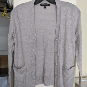 Banana Republic Machine-Washable Merino Wool Cardigan Light Heather XS